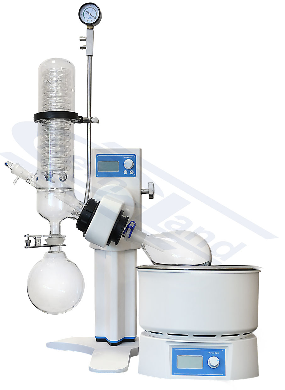 wyparka prożniowa z wakuometrem AUTOMATYCZNA, prędkość obrot.20-300rpm,prędkość parowania 22ml/min, łaźnia OLEJOWA