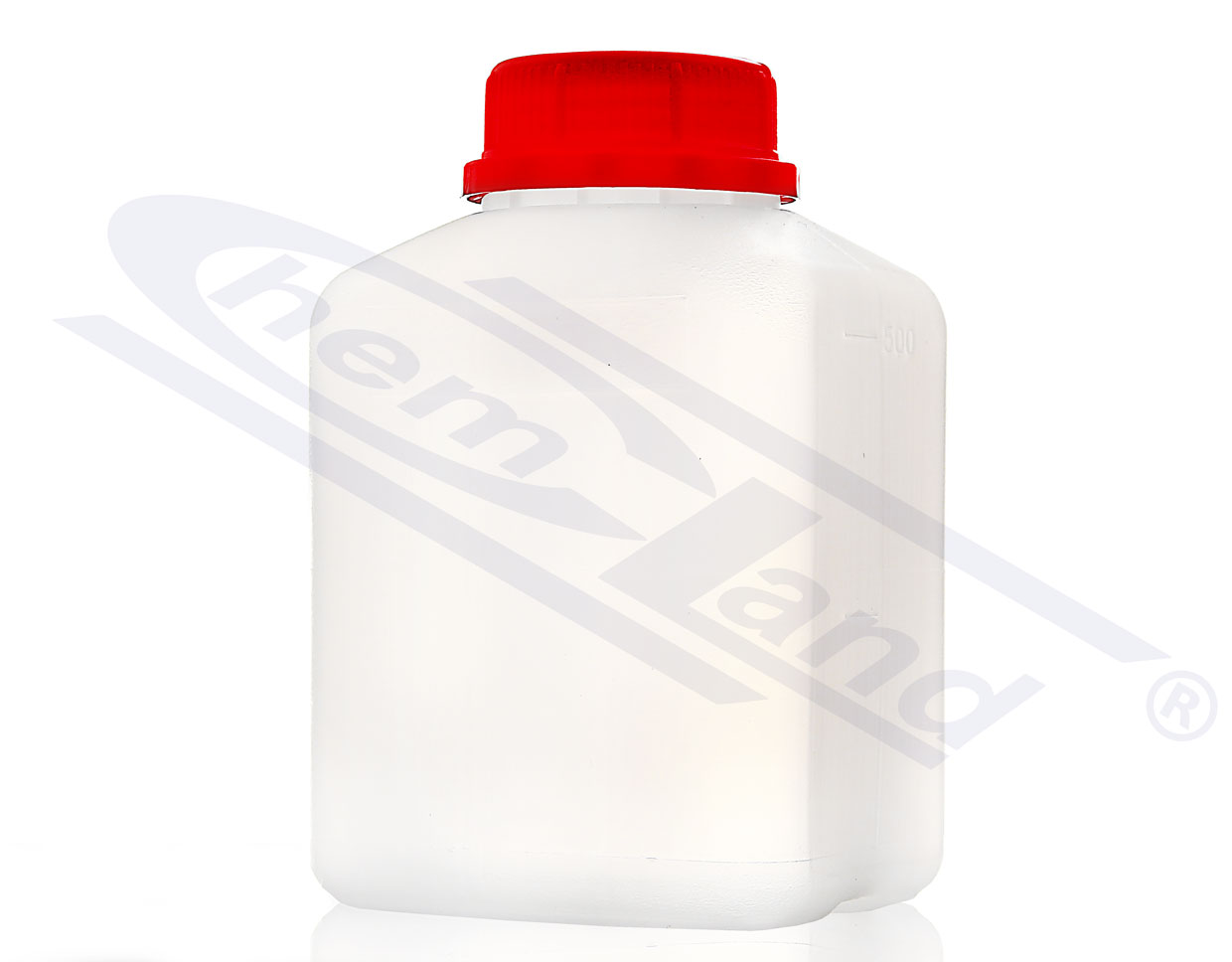 butelka czworokątna HDPE 0500ml GL45 nakrętka samoplombująca transparentna