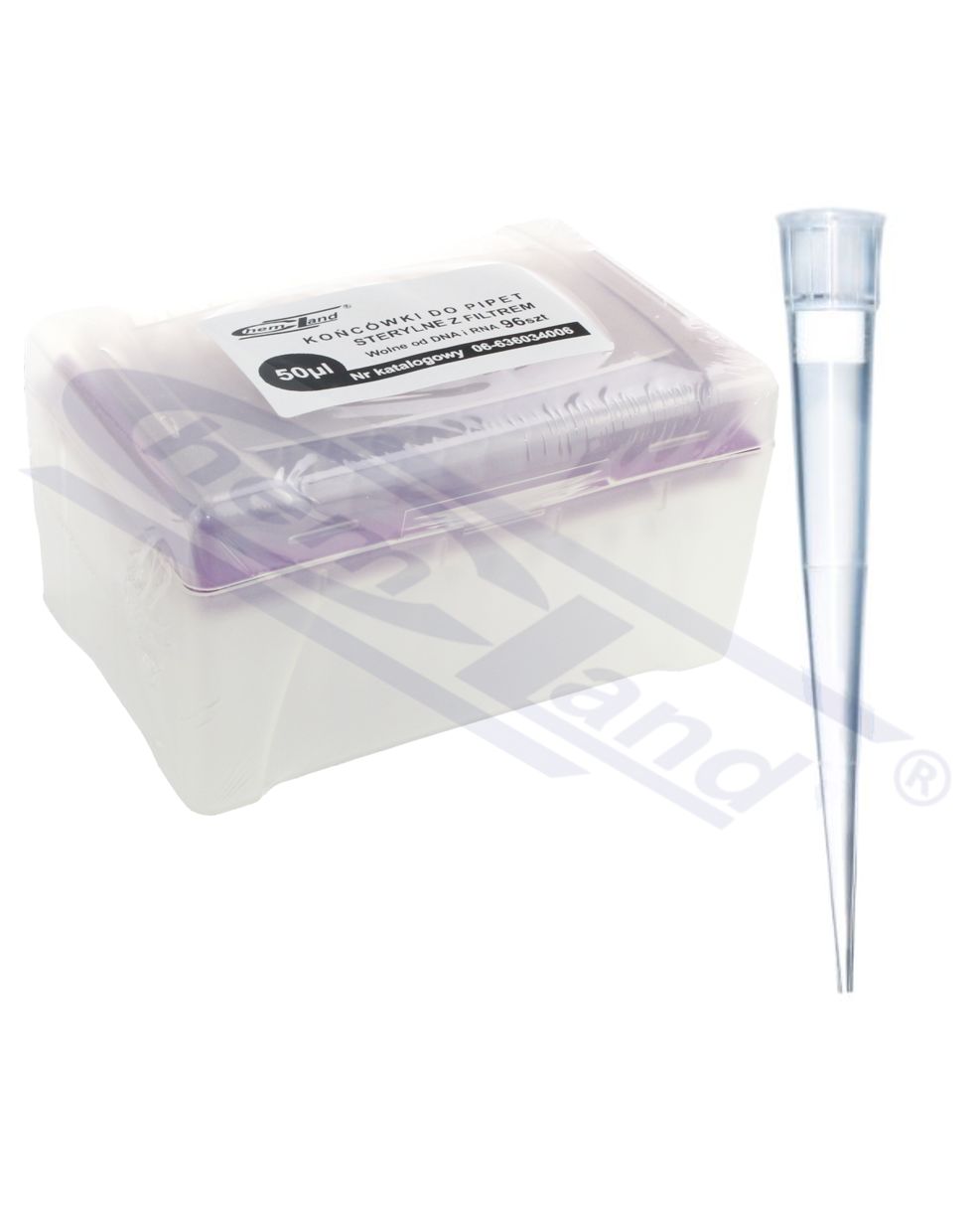 końcówki do pipet  00 050ul sterylne z filtrem wolne od DNA RNA  op 96szt.