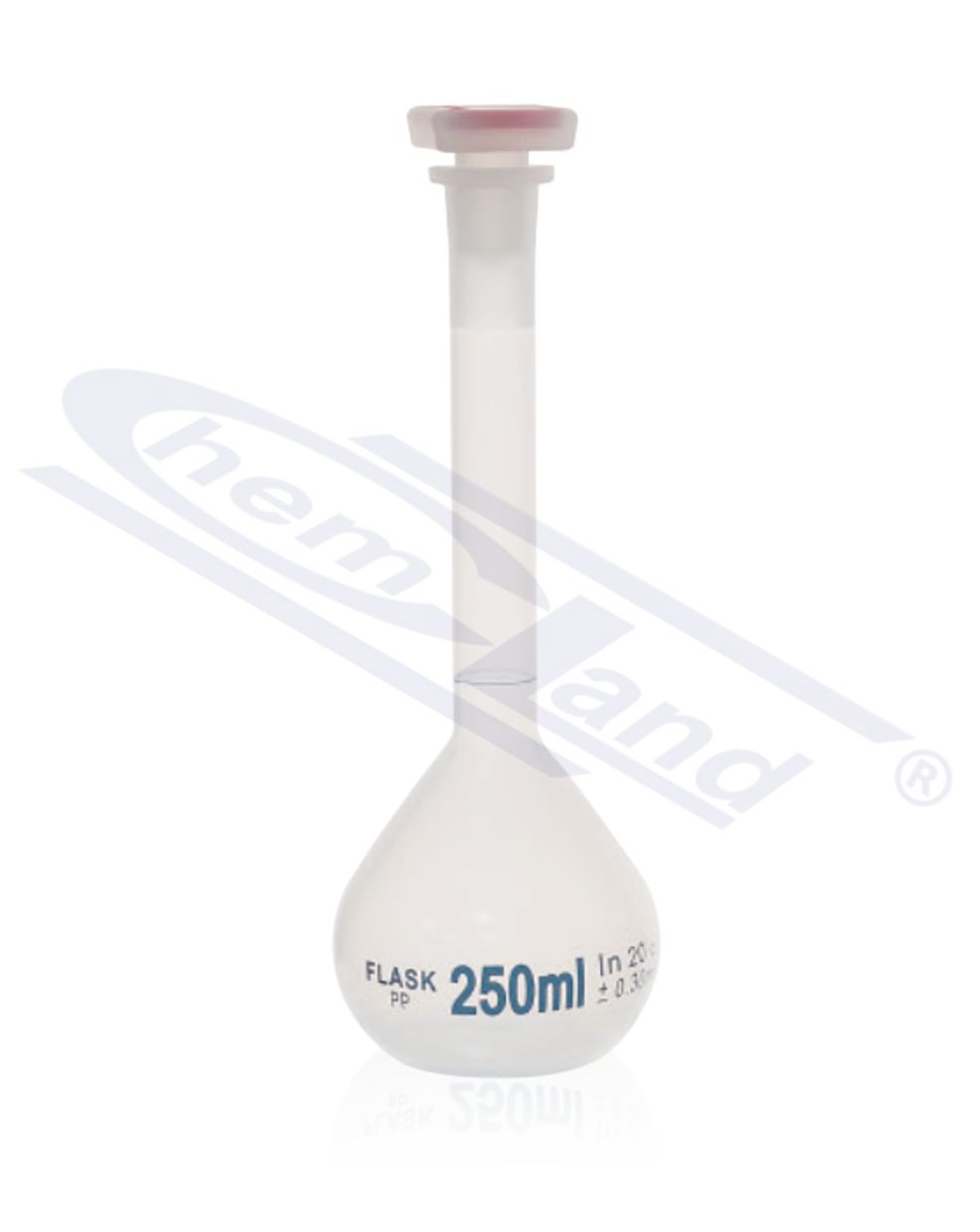 kolba miarowa z PP z korkiem szlif 19/26 0250ml klasa B CHEMLAND