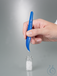 Single-use tweezers, blue, pointed/angled