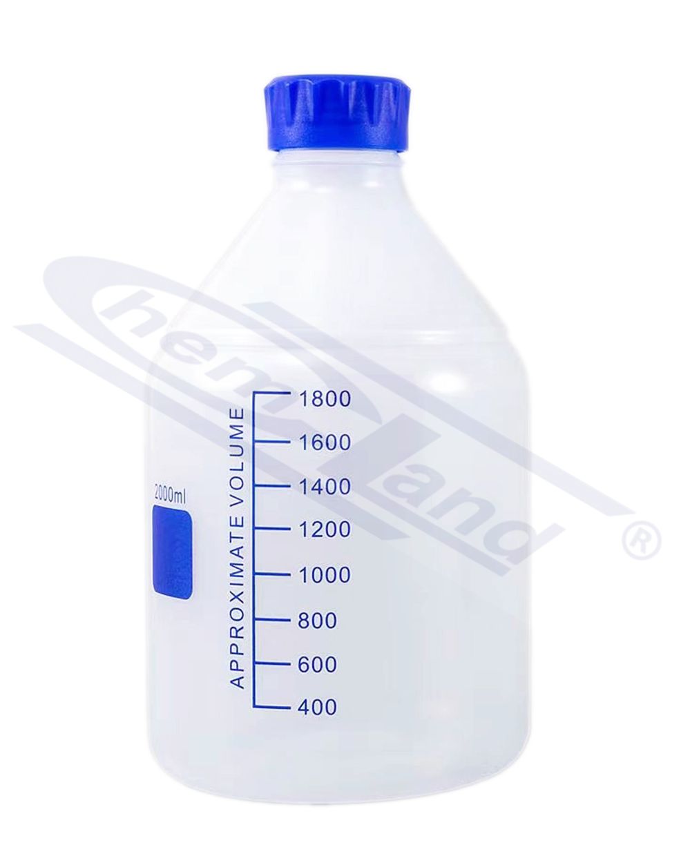 butelka PP przezroczysta GL45 2000ml, skalowana CHEMLAND