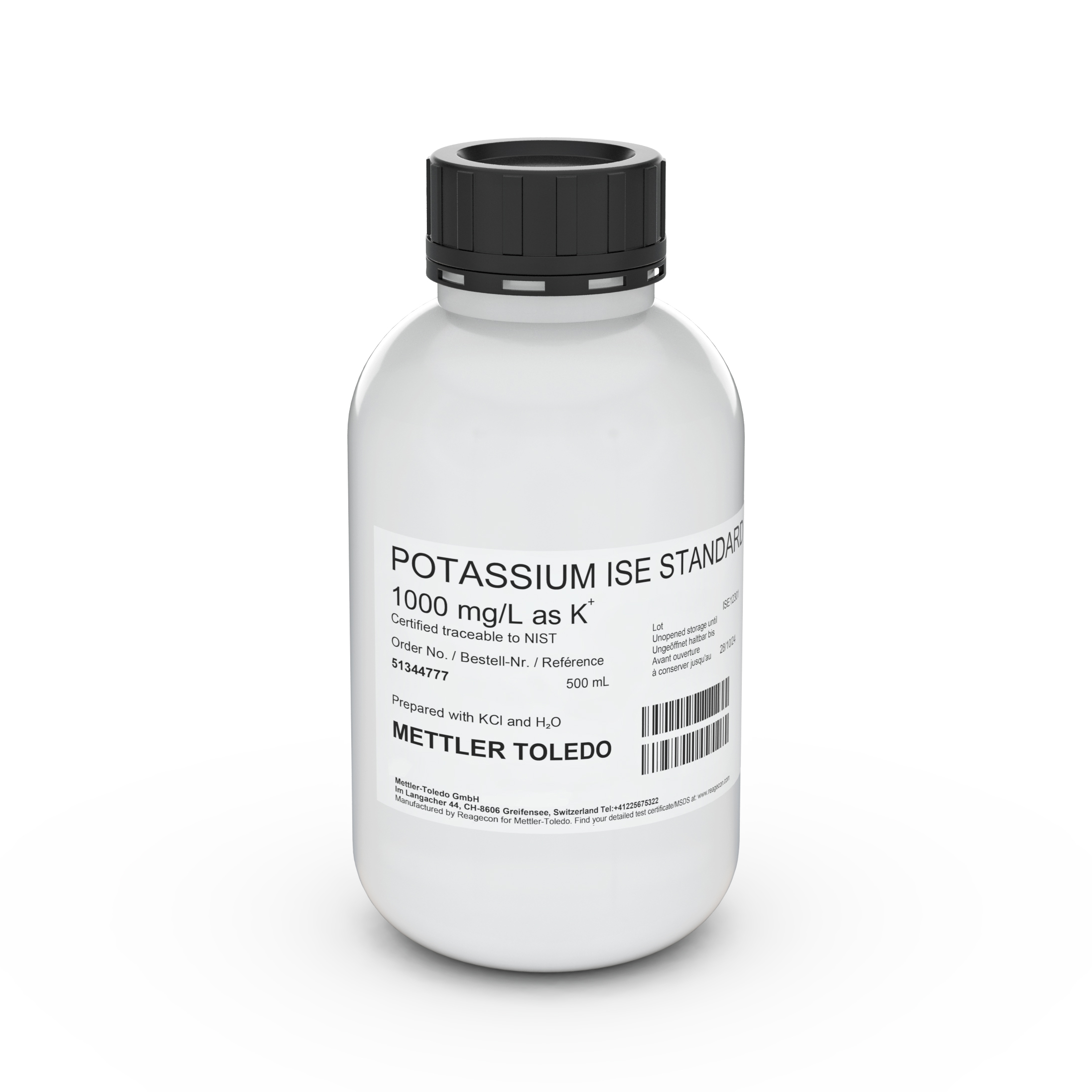 ISE standard K 1000 mg/L, 500mL