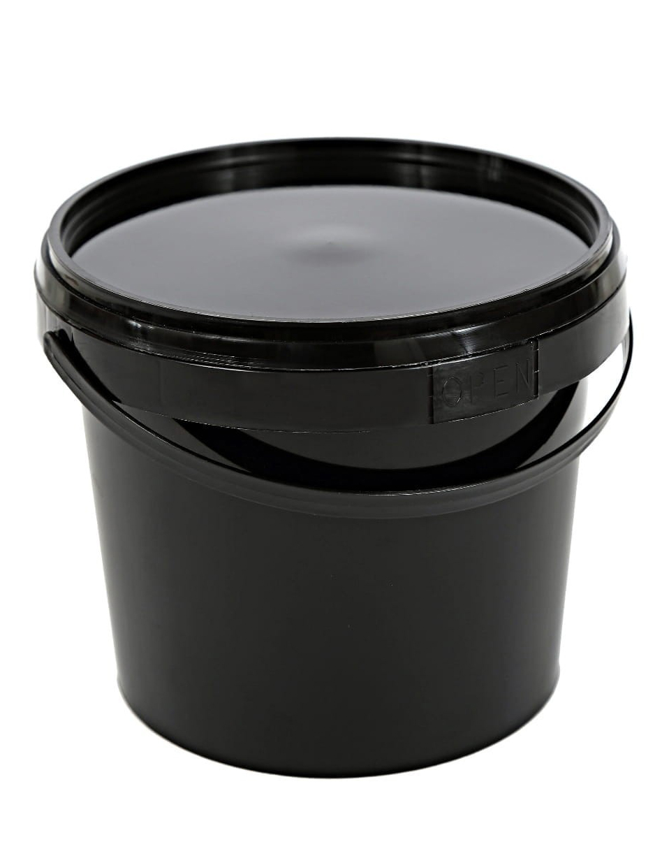 wiadro z PP 03000ml z pokrywką, okrągłe, czarne, atest PZH