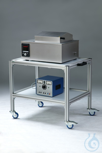 Equipment and laboratory transport trolley with polypropylene top. New series of highly stable, robust and practical equipment and laboratory transport trolleys. Made in Clausthal-Zellerfeld!