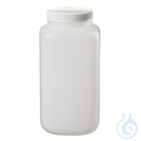 Nalgene™ Large Square Wide-Mouth HDPE Bottle with Closure