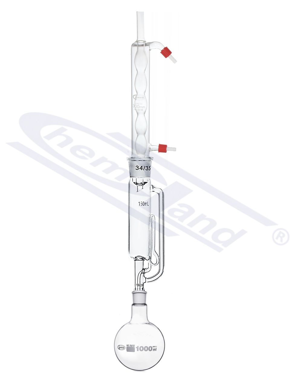 aparat Soxhleta-kpl. 0250ml 45/40 29/32 chł.kulowa poj.kolby500ml