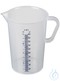 Graduated beakers with handle, blue graduation