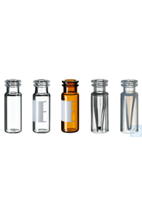 neochrom® TopSert Schnappringflasche ND11, TPX braun, 0,2 ml, mit Glas-Mikroeins