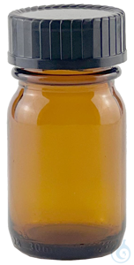 Bottles, wide neck, with thread and screw cap amber glass GL 100 ml 40