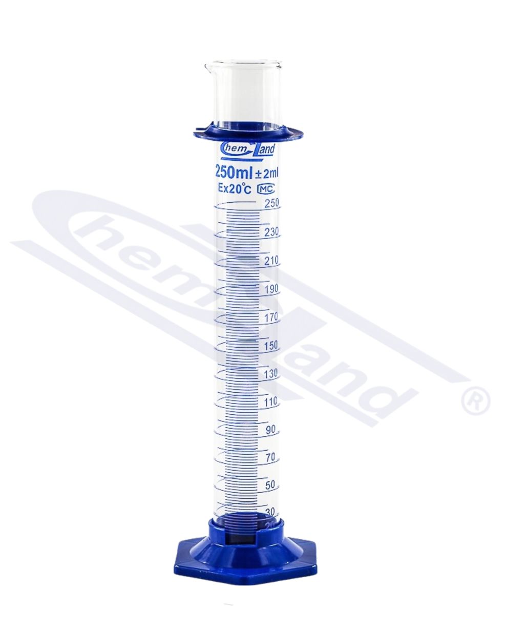 cylinder  miarowy 0100ml klasa B stopa PP CHEMLAND