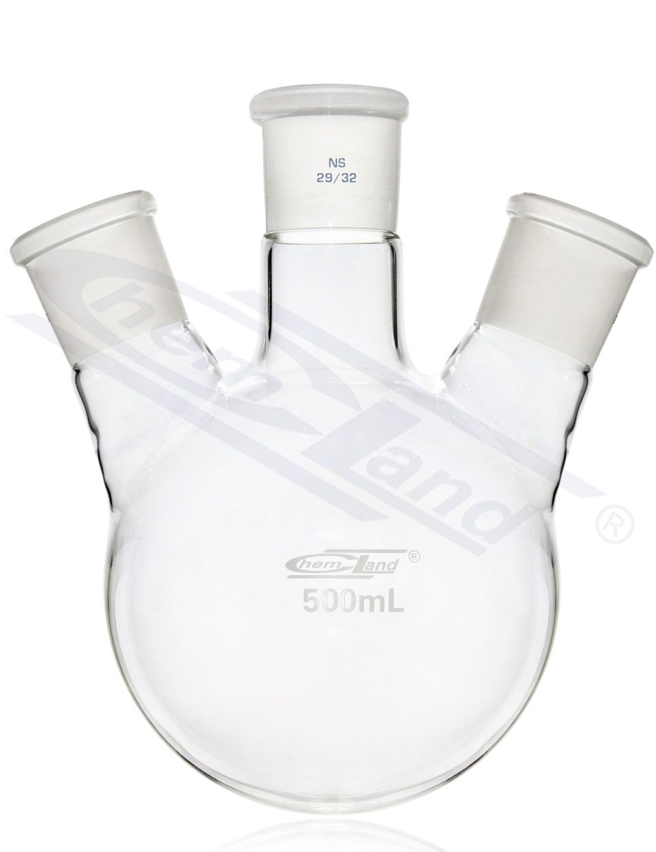 kolba kulista 3 szyje skośna  00500ml 29/29/29 CHEMLAND NEW LINE