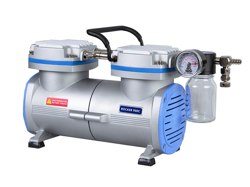 pompa próżniowa ROCKER 900C PTFE odporna chemicznie, maksymalny przepływ 55L/min + regulator prółżni z butelką Rocker
