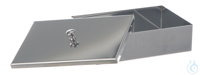 Instruments tray w. lid, 18/10 steel, 220x150x50mm