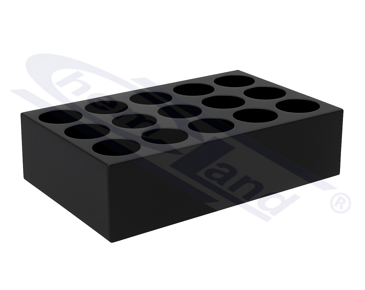 blok grafitowy fi 47 mm x 15 miejsc, do próbowek 100 mL lub fi 47 mm Rocker