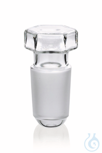 Conical joint stopper Boro 3.3, NS 24/29, hollow, hexagonal grip