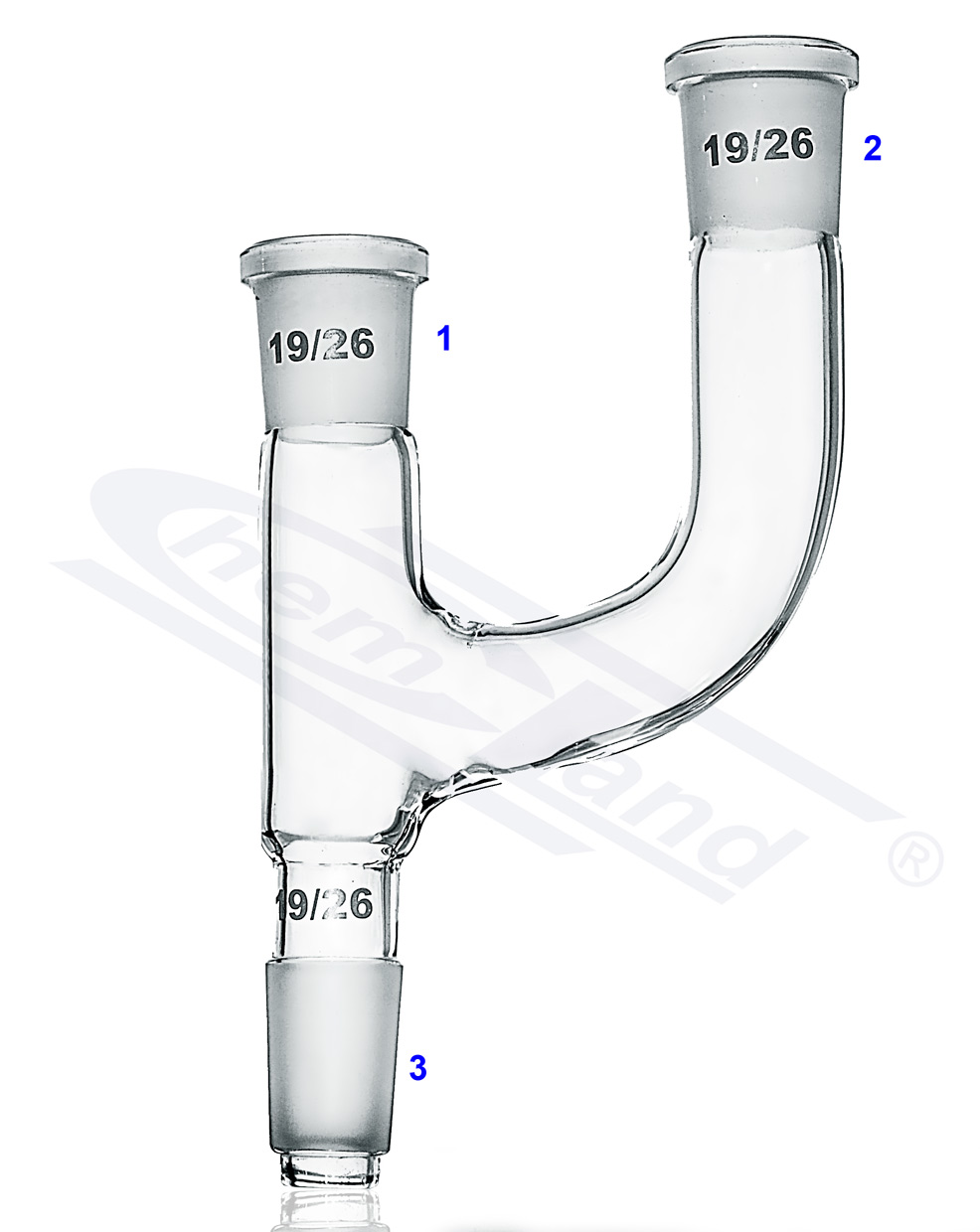 nasadka trójramienna prosta 2x14/23 zew. 1x 19/26 CHEMLAND