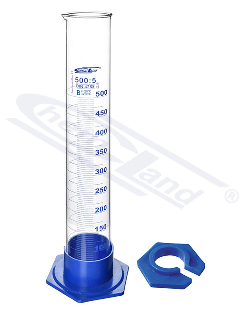 cylinder  miarowy CHEMLAND NEW LINE 0100ml klasa B stopa PP