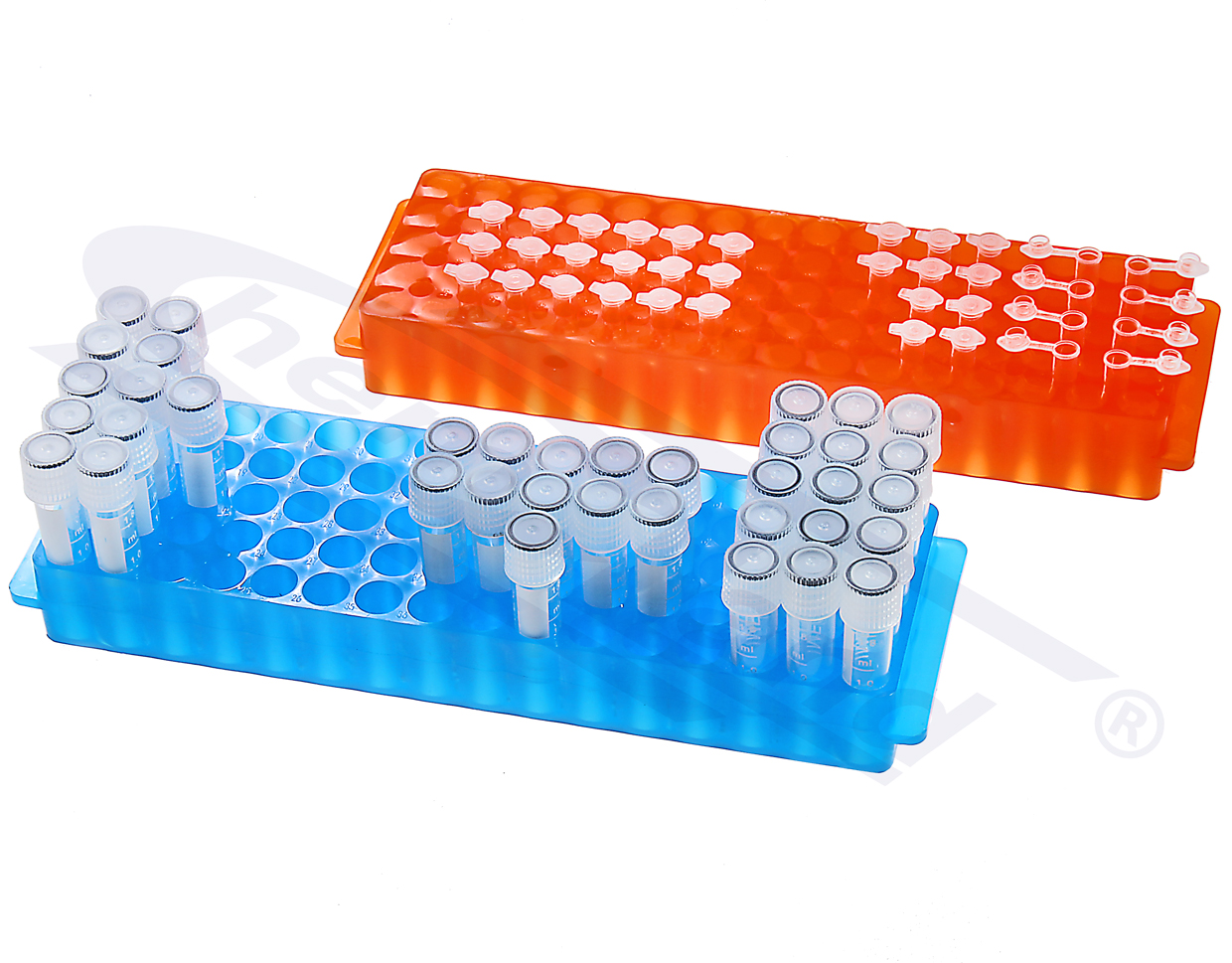 Statyw Top-Rack na probówki typu Eppendorf, 80-miejsc, 1,5/2,0 ml oraz 60 miejsc 0,2 ml €“ dwustronny, NIEBIESKI