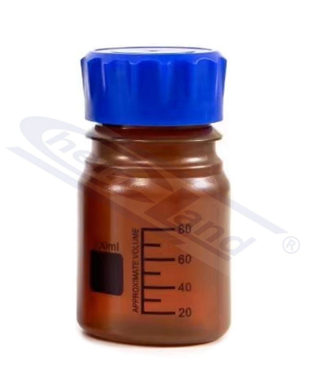 butelka PP brązowa GL45 0100ml, skalowana  CHEMLAND