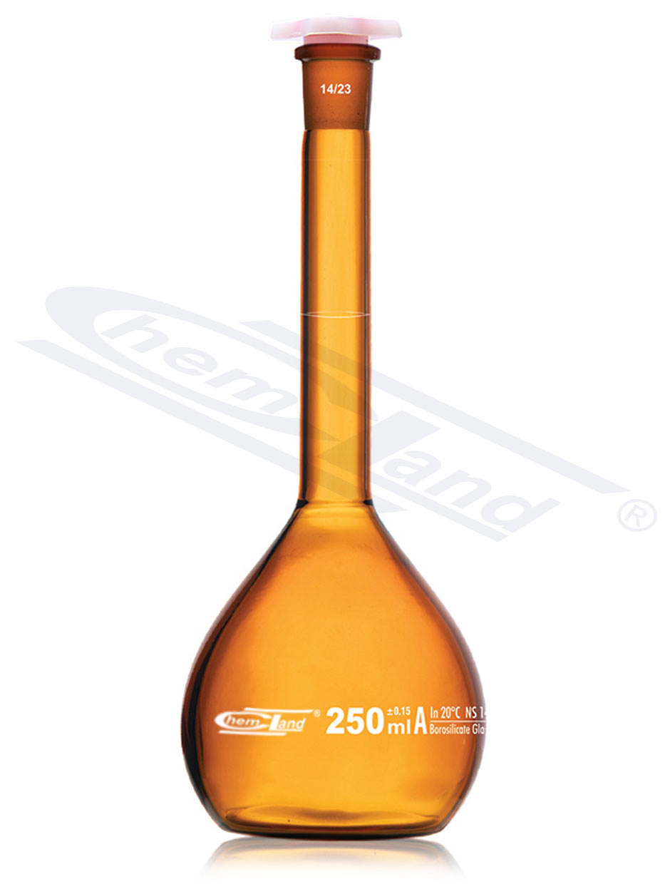 kolba miarowa CHEMLAND NEW LINE z CERT. oranż    kl A 0500ml WS 19/26