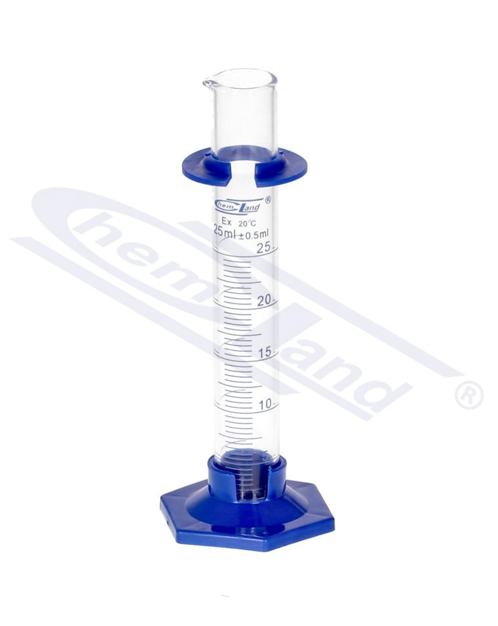 cylinder  miarowy 0025ml klasa B stopa PP CHEMLAND