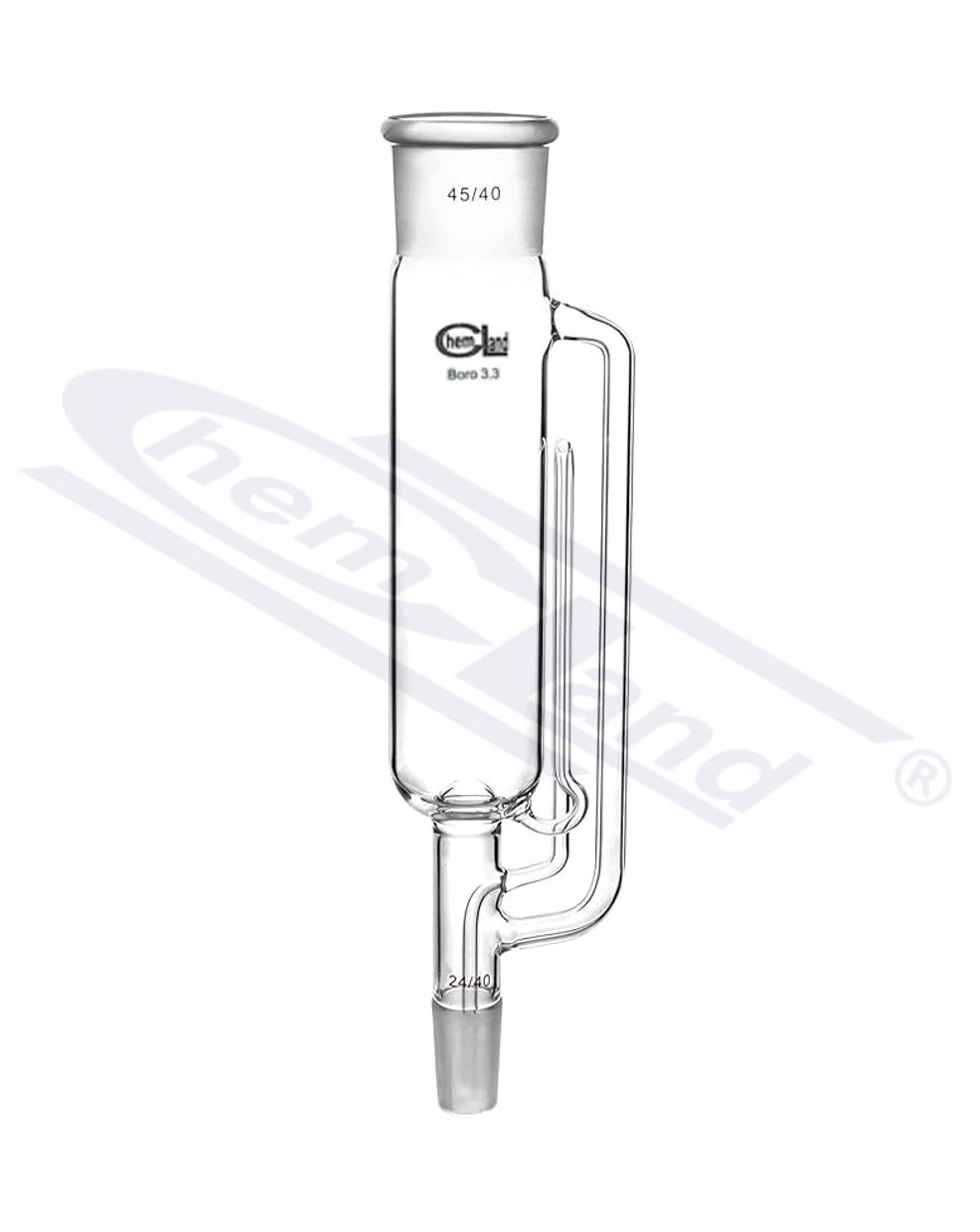aparat Soxhleta- część- ekstraktor 30 x  60, Dł efektywna 130mm, całkowita 225mm, szlify 19/26 + 29/32