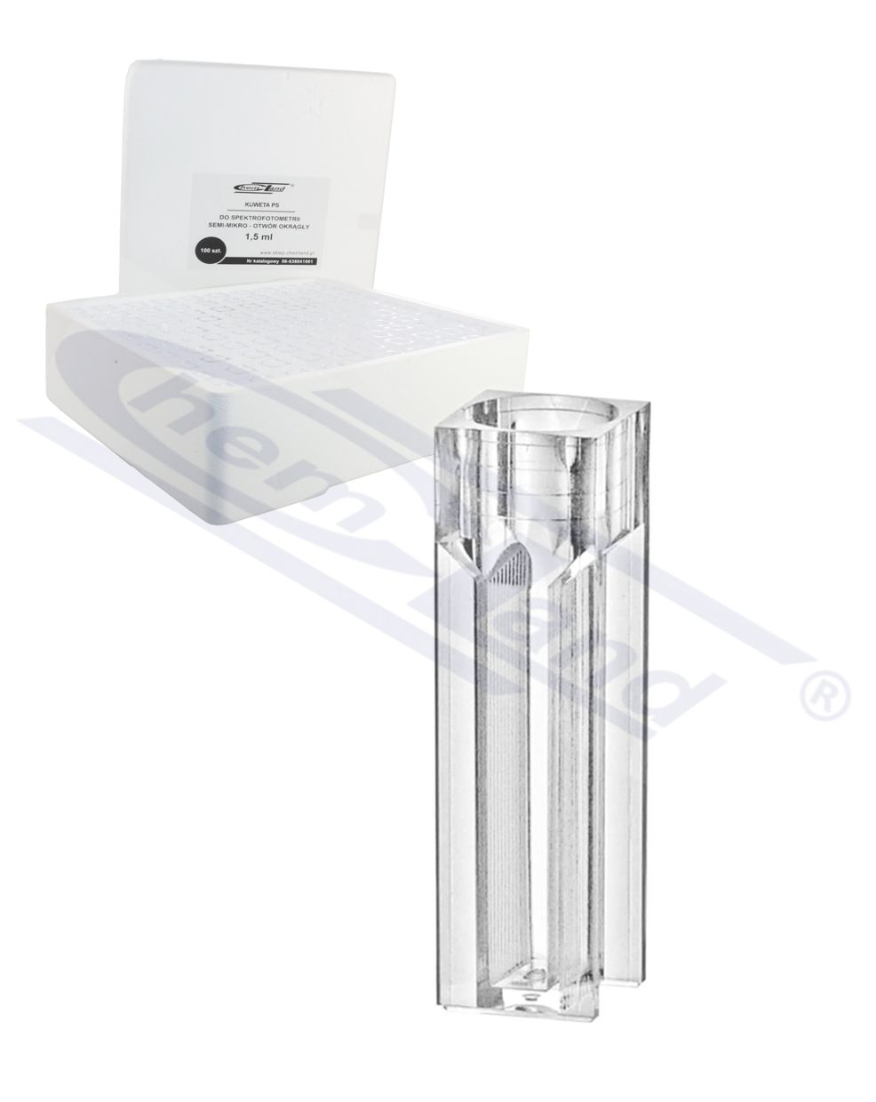 kuweta  PS 2,5ml SEMI-MIKRO op=100szt CHEMLAND, otwór okragły