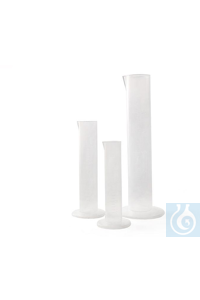 Measuring cylinder 500 ml in PP, low form, embossed scale