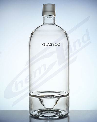 kolba filtracyjna ze szlifem zewnętrznym 5000ml - kształt butli, podwójne dno GLASSCO