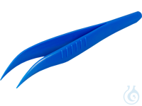 Single-use tweezers, blue, pointed/angled
