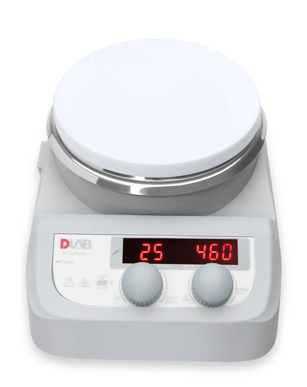 mieszadło magnetyczne MS-H280-PRO model 2025, 135mm, PORCELANA z grzaniem 280oC LCD, zakres prędkości 200-1500 obr./min DLAB