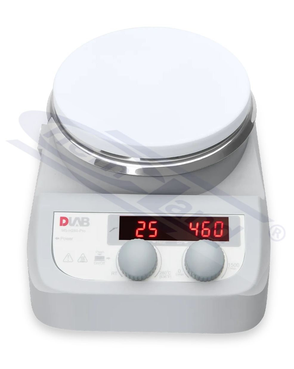 mieszadło magnetyczne MS-H280-PRO, 135mm, PORCELANA z grzaniem 280oC LCD, zakres prędkości 200-1500 obr./min DLAB