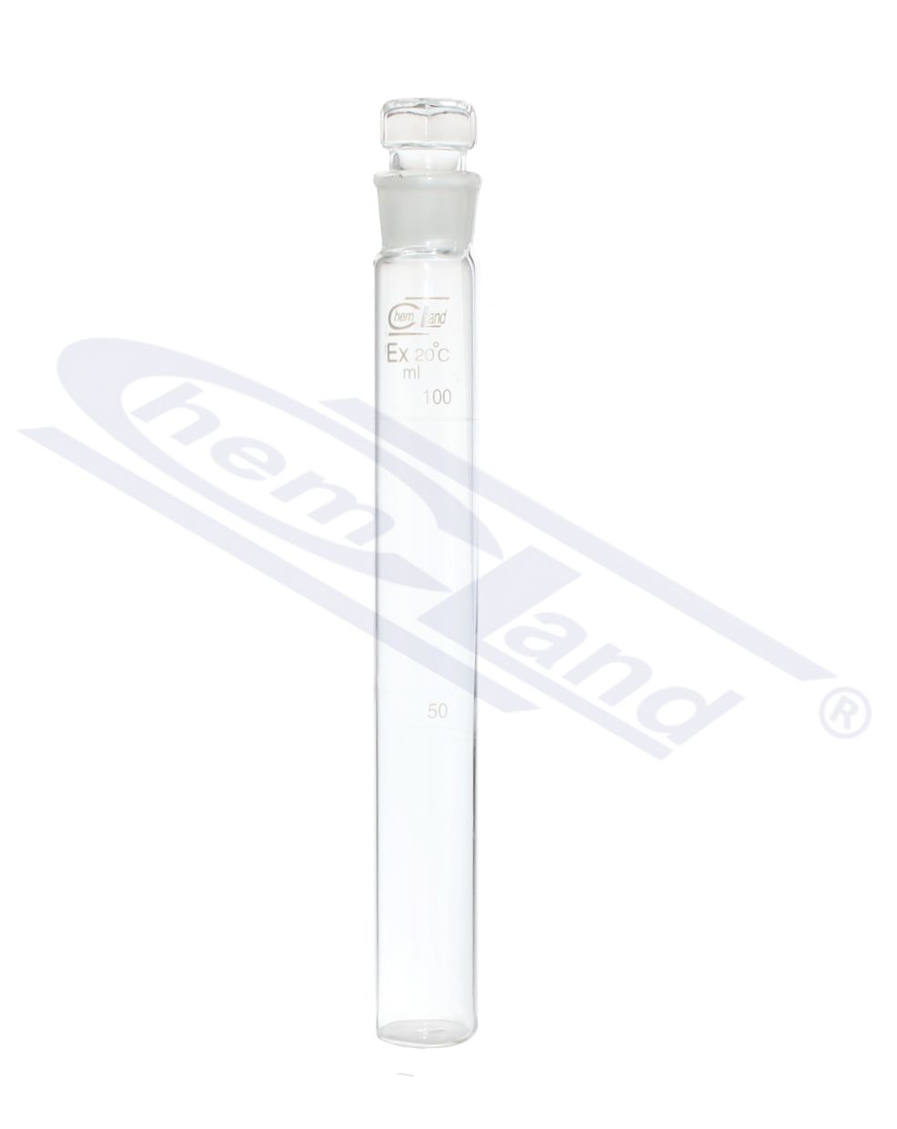 cylinder Nesslera niski 050ml z korkiem skala biała