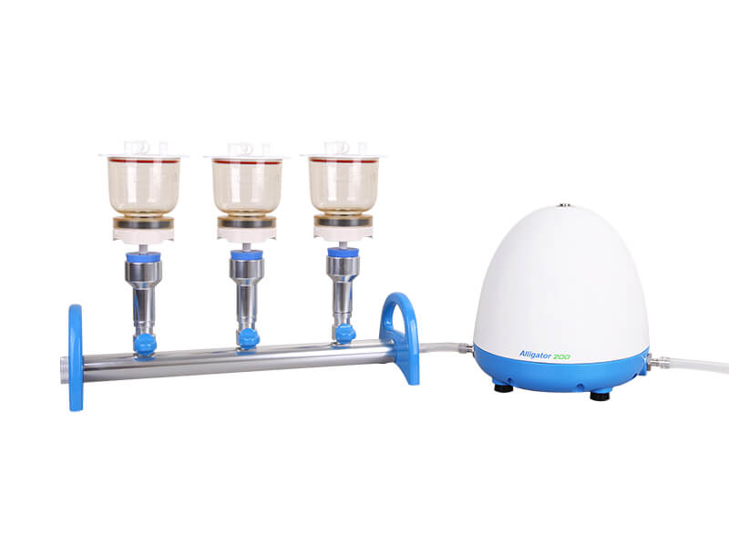zestaw filtracyjny MultiVac 310-MS-A, 3 miejscowy-listwa z lejami MF 300ml, pompa Aligator 200 Rocker