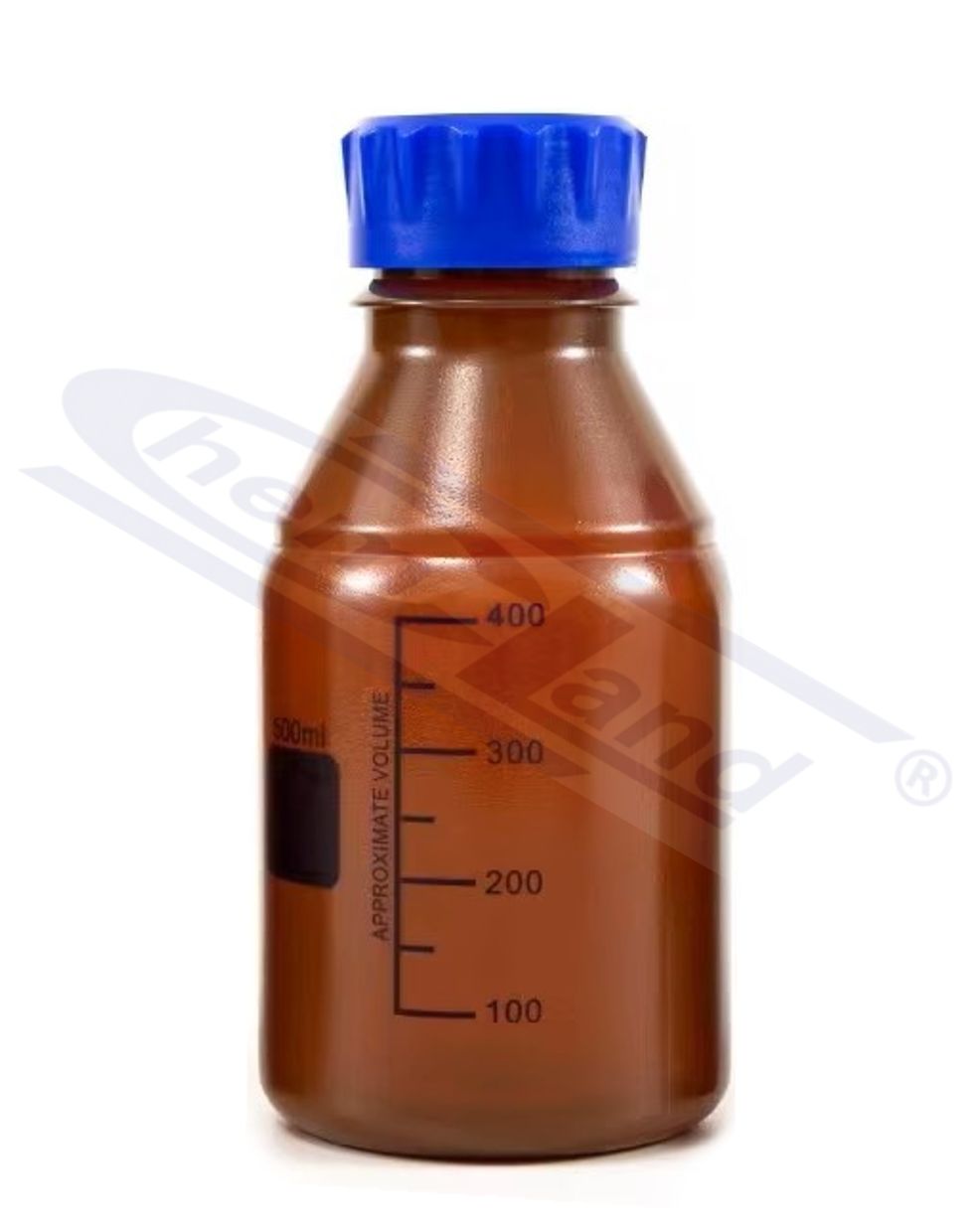 butelka PP brązowa GL45 0500ml, skalowana  CHEMLAND