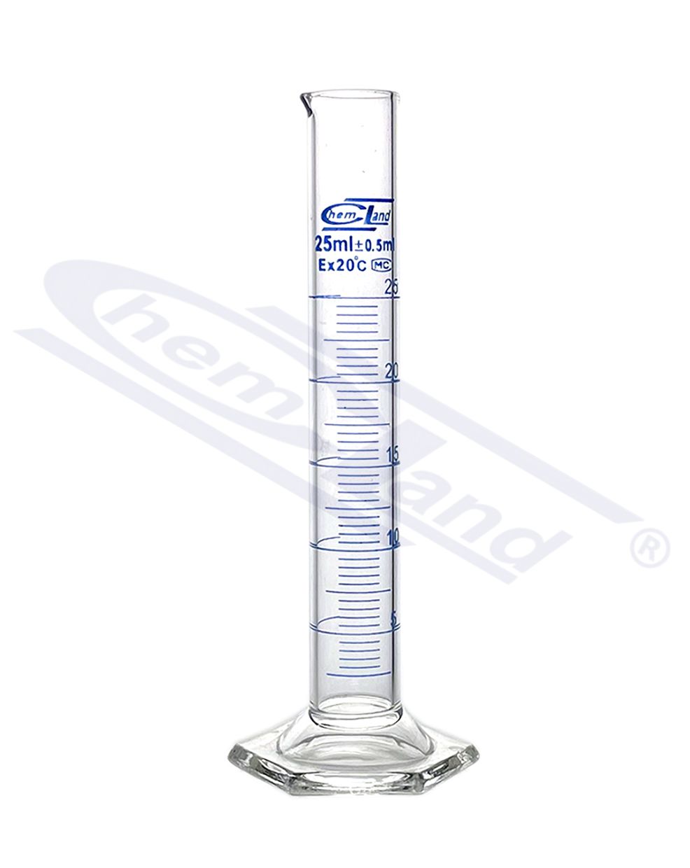 cylinder Kl B 0025 ml stopa szklana sześciokątna