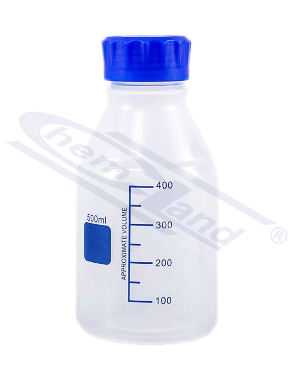 butelka PP przezroczysta GL45 0500ml, skalowana CHEMLAND