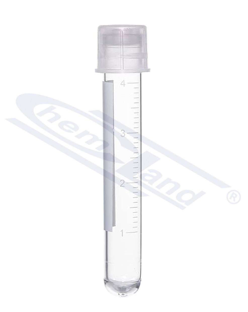 probówki hodowlane sterylne 12x75mm, PS, poj. Max 5ml skalowana 4 ml z nakrętką , op.25szt  CHEMLAND