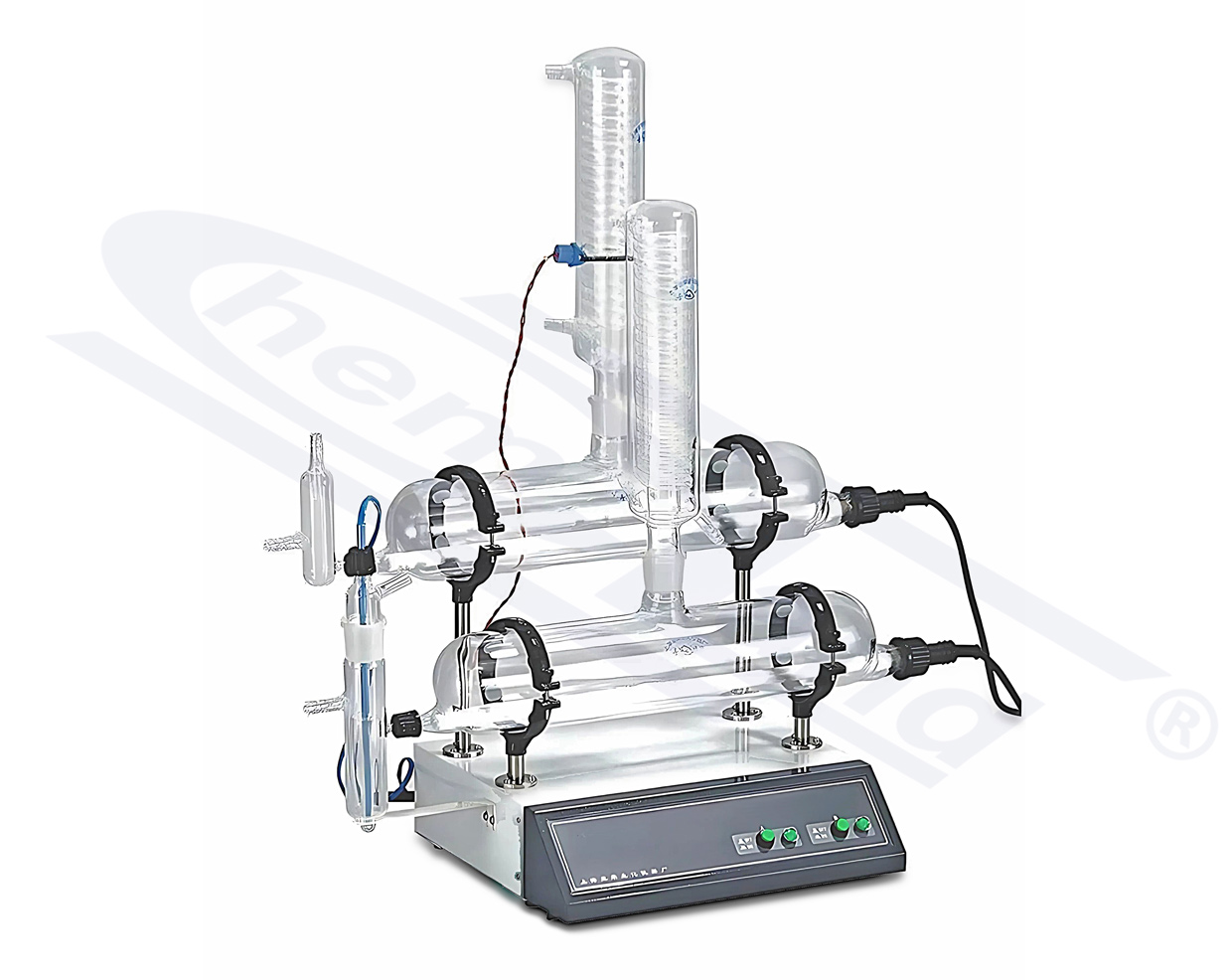 destylator szklany 2 x destylacja wydajność 1,6 l / h