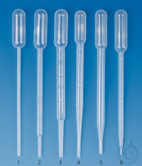 Pasteur pipette, PE-LD, 1/0,25 ml grad., suction vol. max. 3,5 ml, length 151 mm