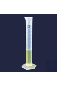 measuring cylinder - tall form - P.P - Class B - blue scale - 250 ml