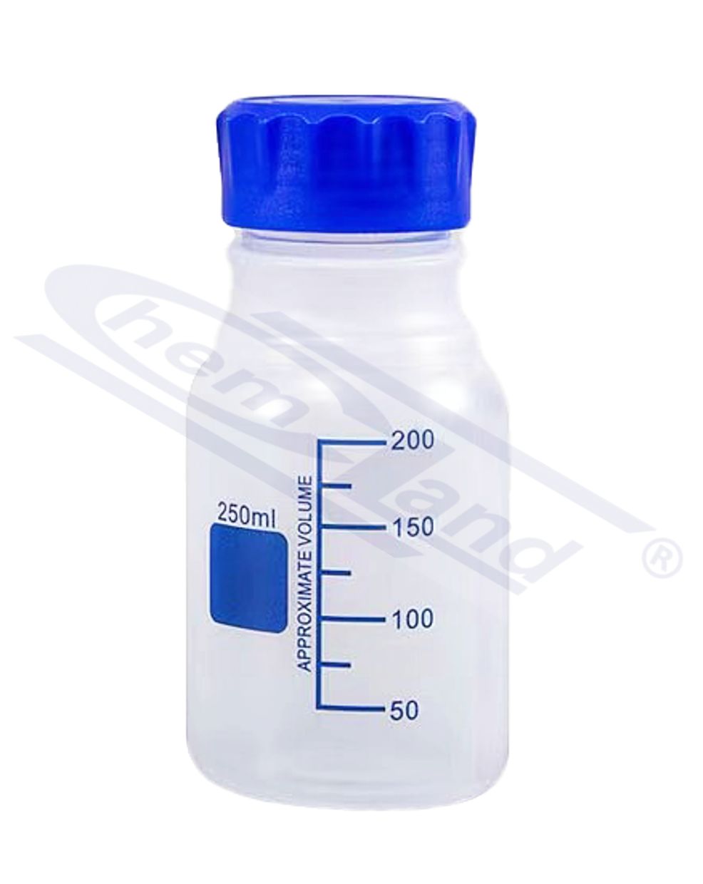 butelka PP przezroczysta GL45 0250ml, skalowana CHEMLAND