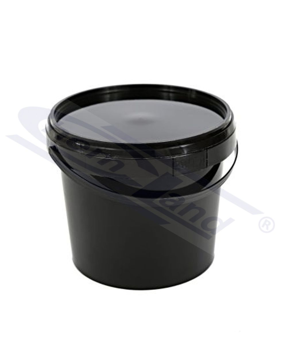 wiadro z PP 01000ml z pokrywką, okrągłe, czarne, atest PZH