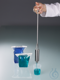 Liquid-Sampler, open with thumb