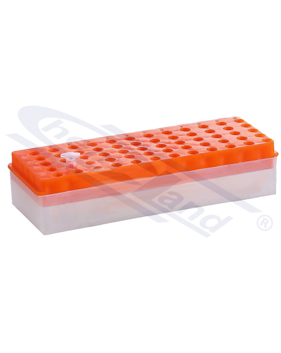 statyw dwustronny EPPENDORF 0,5-2,0ml, 60 miejsc, POMARAĹCZOWY z przykrywką