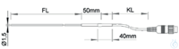 Immersion sensor, -65..1150°C, NiCr-Ni, 200 mm, 1,5 mmØ