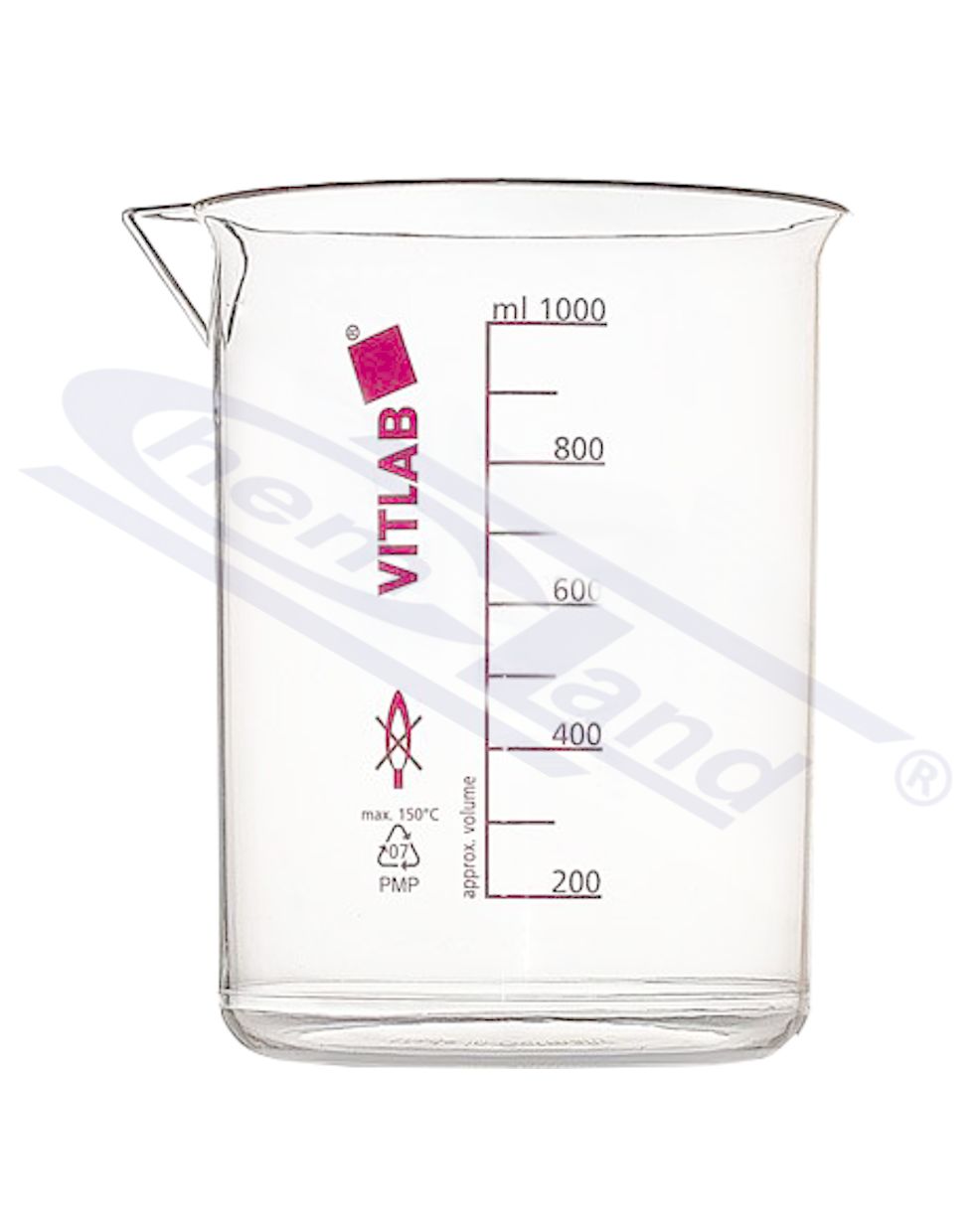 zlewka PMP skala czerwona 1000 ml