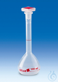 Volumetric flask, PMP, class A, 500 ml, with stopper, NS 19/26, with ring-mark,
