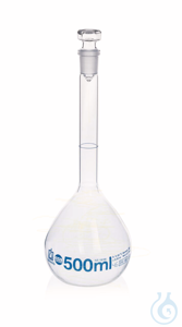 Vol. flask BLAUBRAND class A DE-M, 2000 ml, Boro 3.3 NS 29/32 glass stopper
